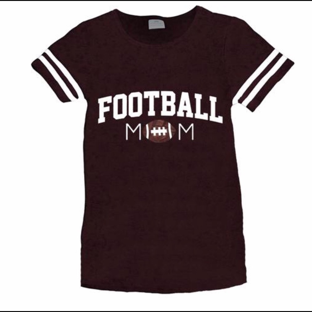 Football Mom Shirt Womens Brown Stripe